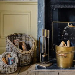 Graham & Green Brass Kindling Bucket