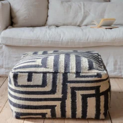 Graham & Green Bridget Monochrome Pouffe