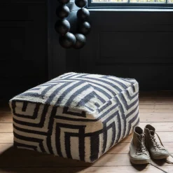 Graham & Green Bridget Monochrome Pouffe