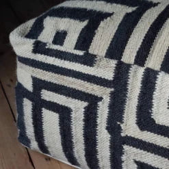 Graham & Green Bridget Monochrome Pouffe