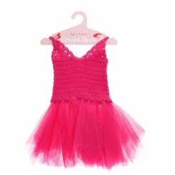 Graham & Green Bright Pink Crochet Dress - Ages 3-4 years