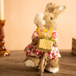 Graham & Green Bristle Bunny on a Bike Decoration