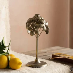 Graham & Green Bronze Floral Candle Holder