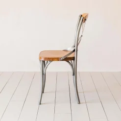 Graham & Green Brook Antique Zinc and Leather Chair