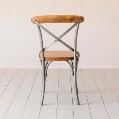 Graham & Green Brook Antique Zinc and Leather Chair