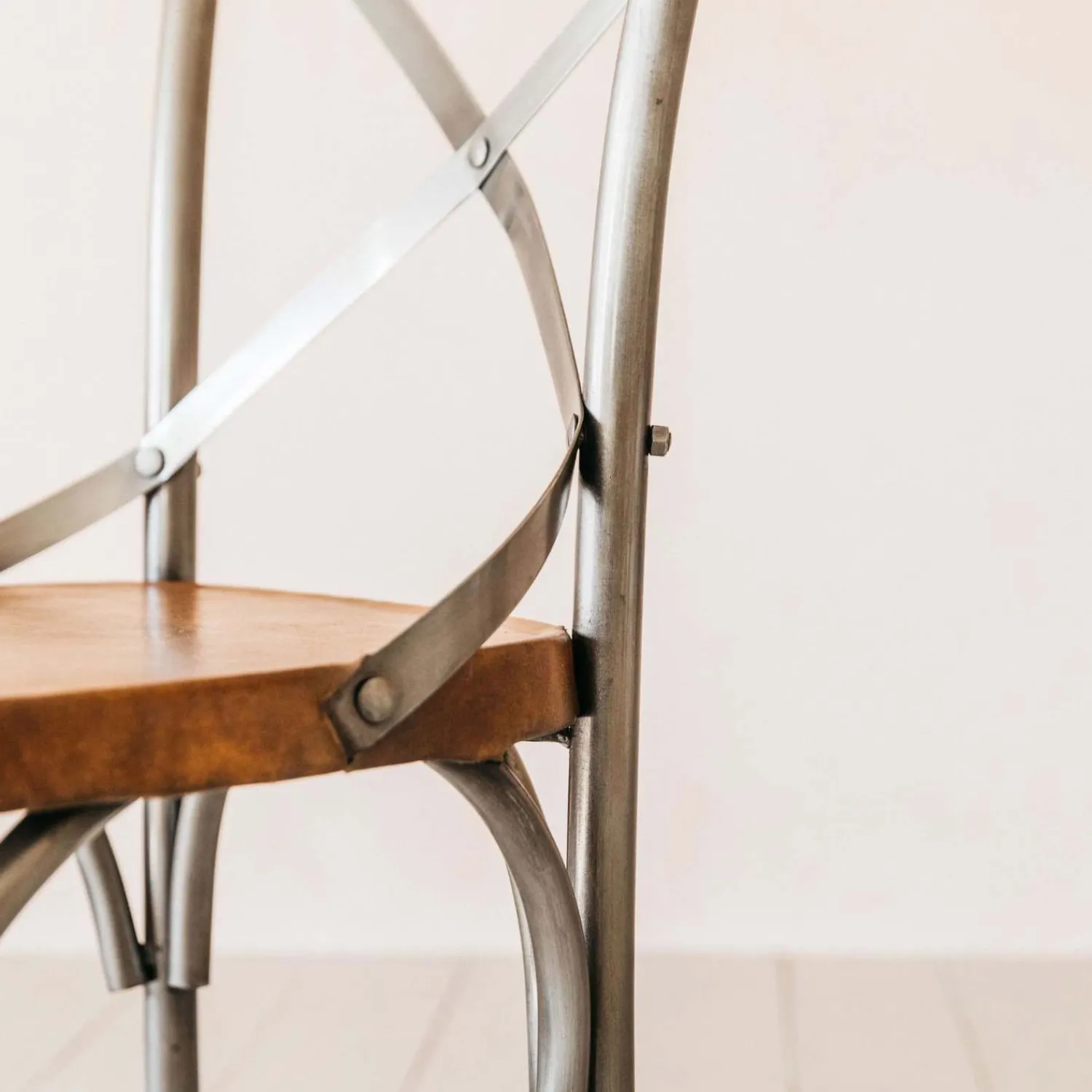 Graham & Green Brook Antique Zinc and Leather Chair