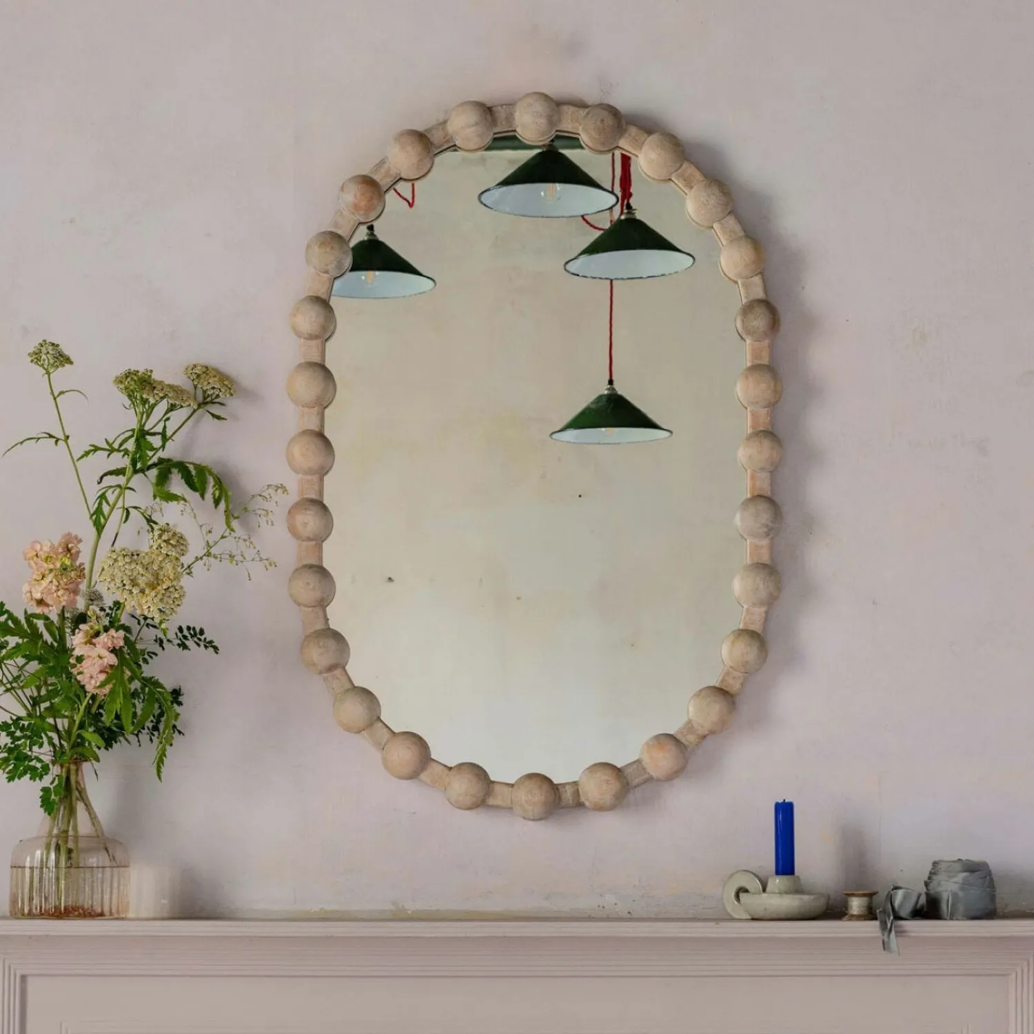 Graham & Green Brooklyn Natural Wooden Oval Mirror