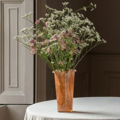 Graham & Green Brown Glass Ruffle Vase