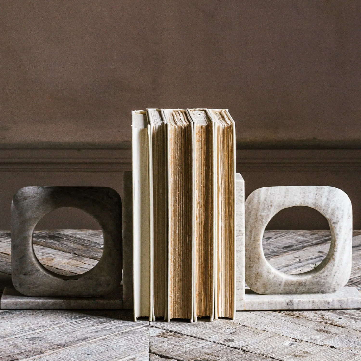 Graham & Green Brown Marble Bookends