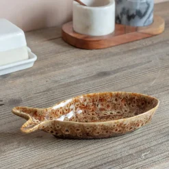Graham & Green Brown Speckle Fish Dish