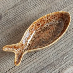 Graham & Green Brown Speckle Fish Dish