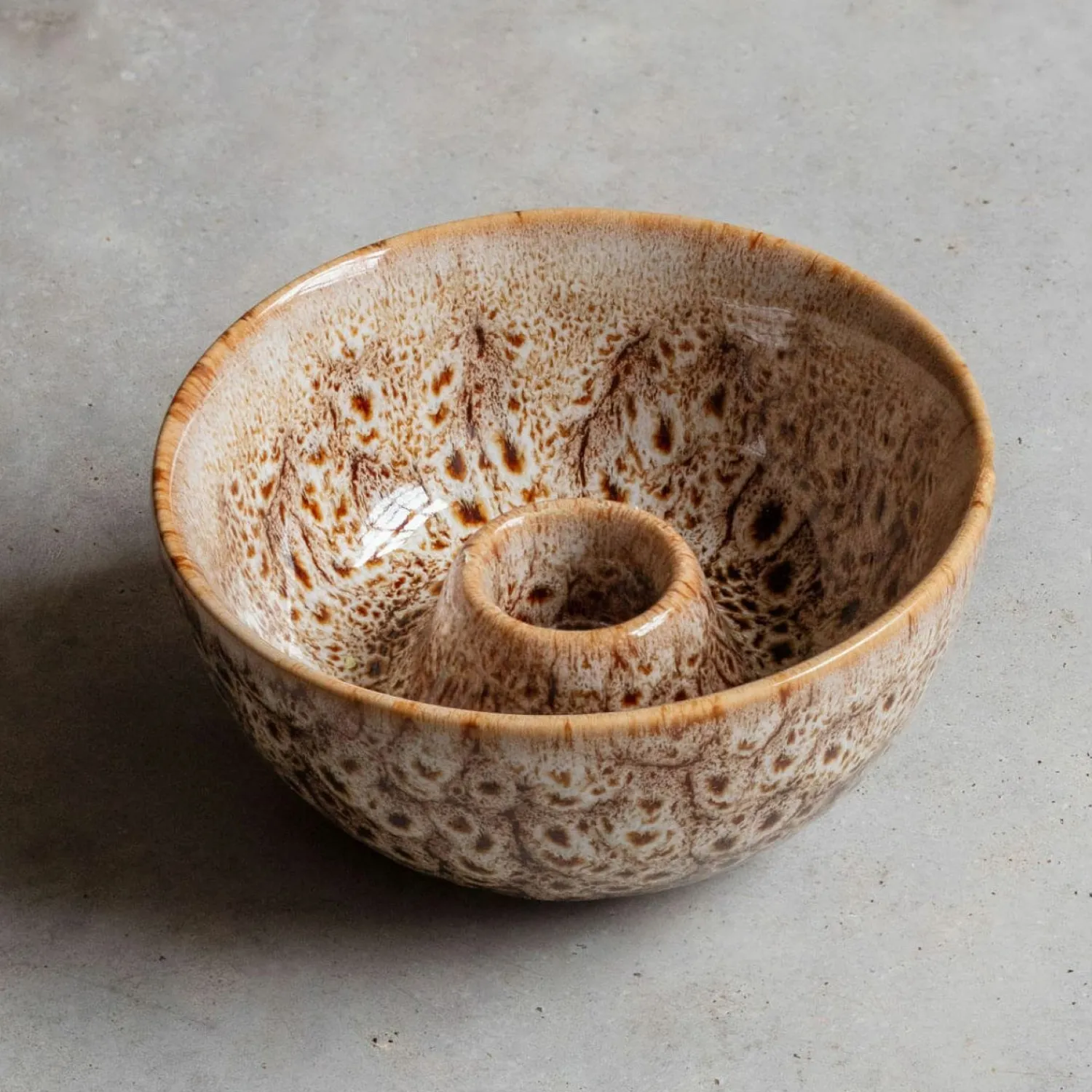 Graham & Green Brown Speckled Candle Holder