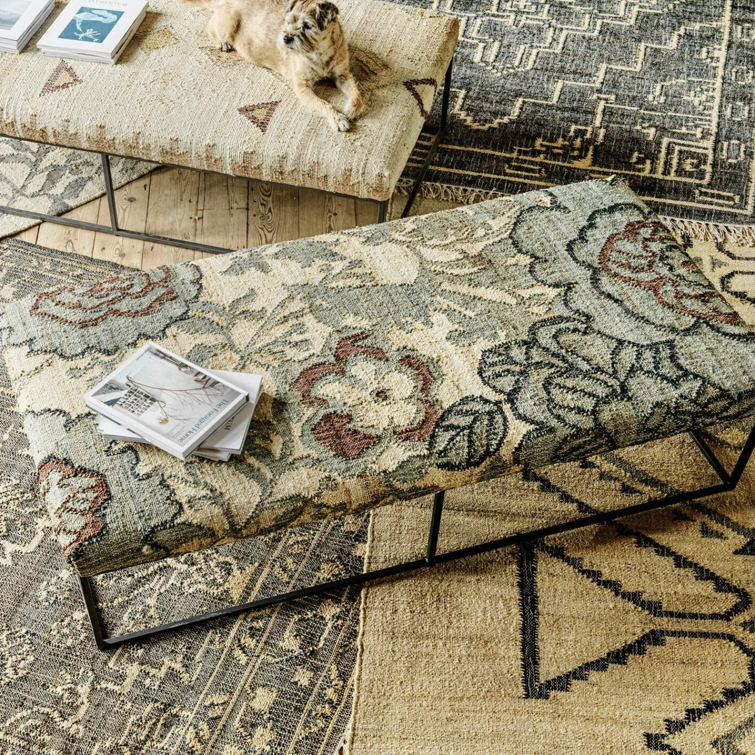 Graham & Green Bryndis Floral Jute Coffee Table