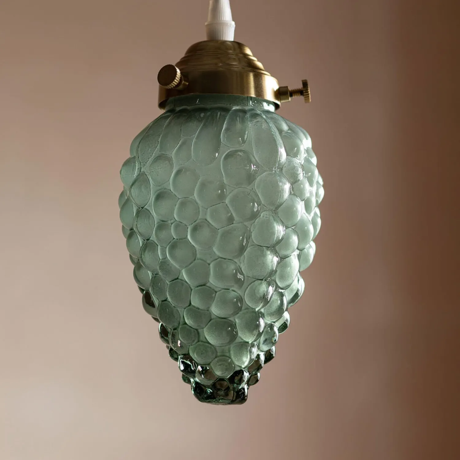 Graham & Green Bunch of Grapes Green Glass Pendant Light