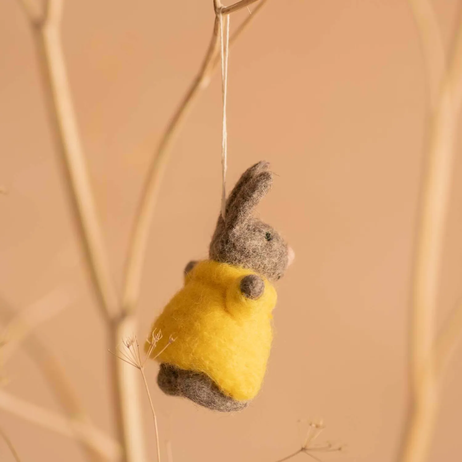 Graham & Green Bunny in a Yellow Coat Hanging Decoration