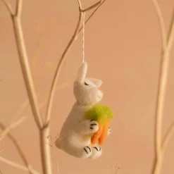 Graham & Green Bunny with a Carrot Hanging Decoration