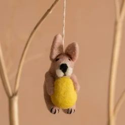 Graham & Green Bunny with an Egg Hanging Decoration