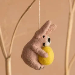 Graham & Green Bunny with an Egg Hanging Decoration
