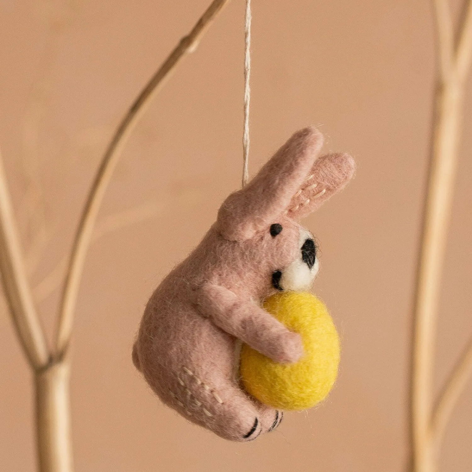 Graham & Green Bunny with an Egg Hanging Decoration