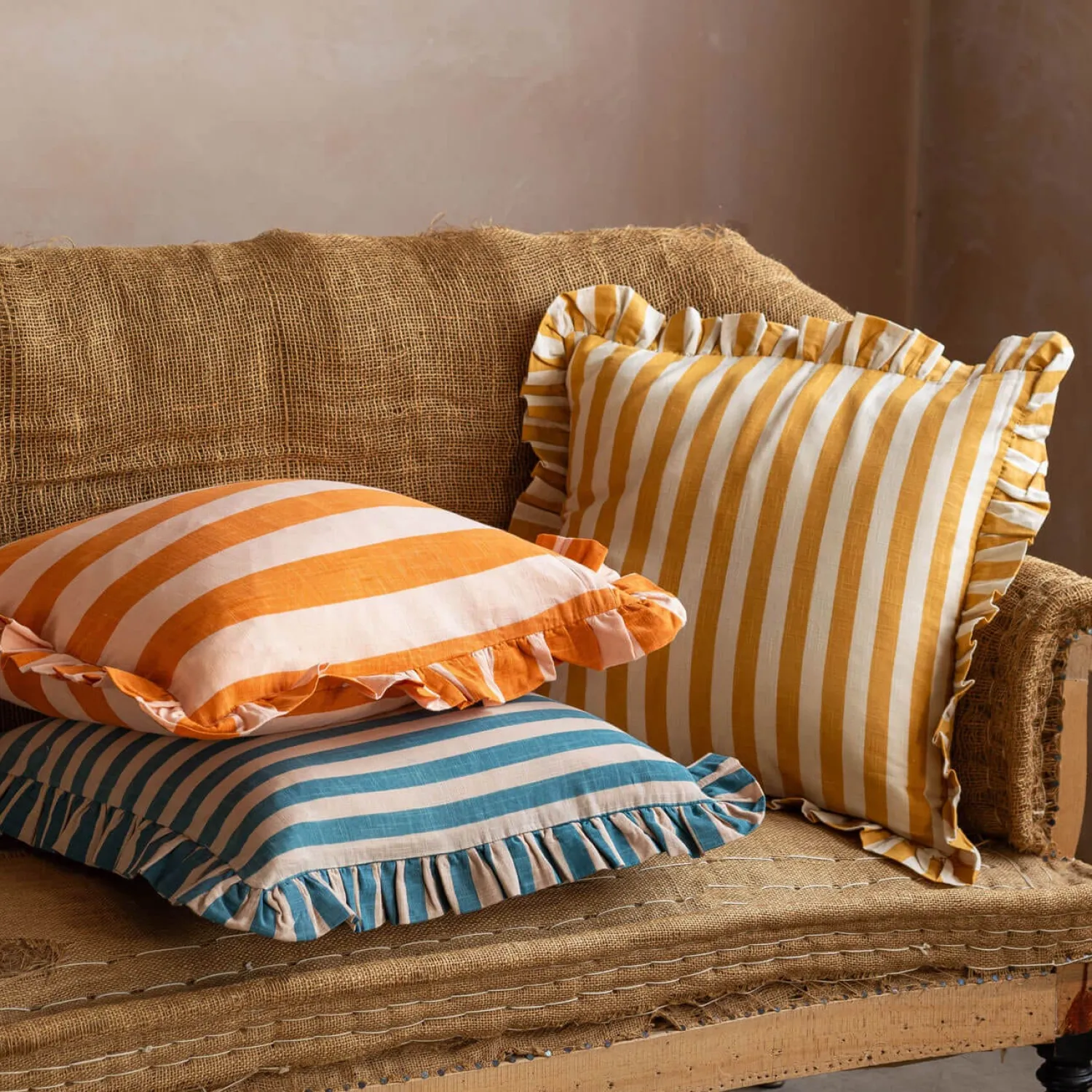 Graham & Green Candy Stripe Square Cushions