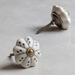 Graham & Green Ceramic Matte Patterned Hand-painted Knob