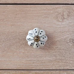 Graham & Green Ceramic Matte Patterned Hand-painted Knob