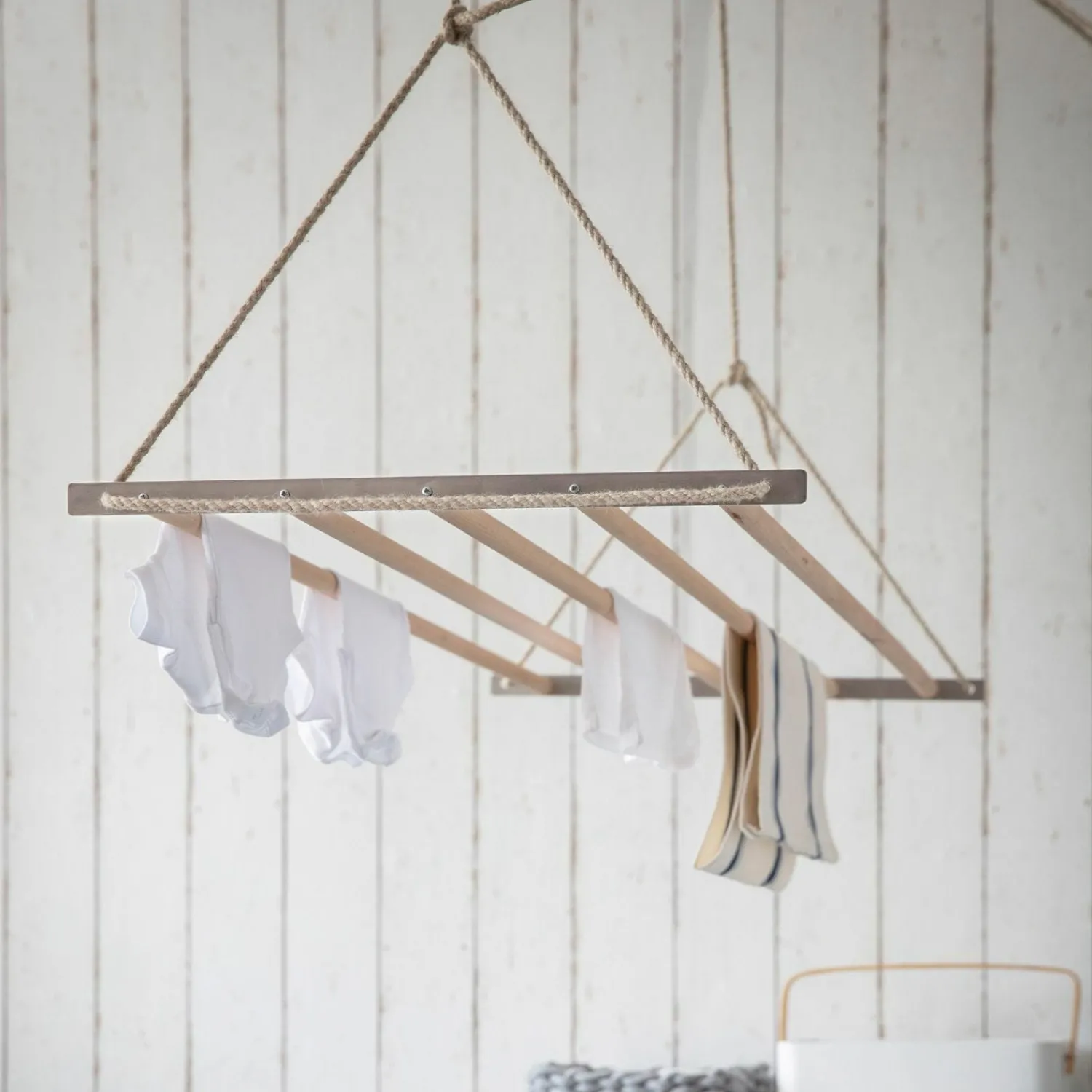 Graham & Green Chalford Natural Wood Ceiling Dryer