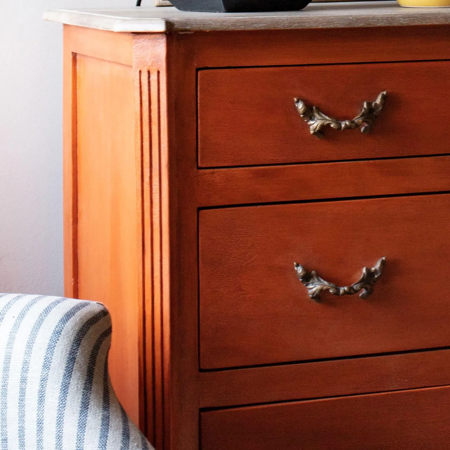 Graham & Green Chantilly Large Coral Patina Chest of Drawers