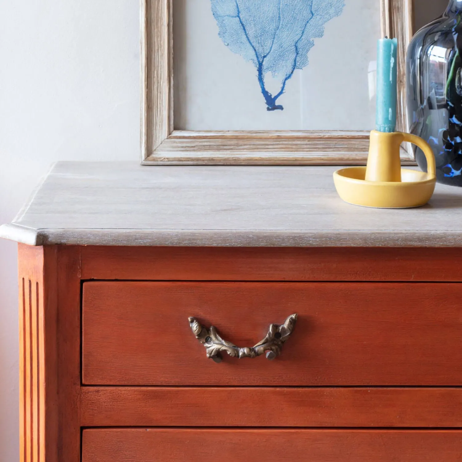 Graham & Green Chantilly Large Coral Patina Chest of Drawers