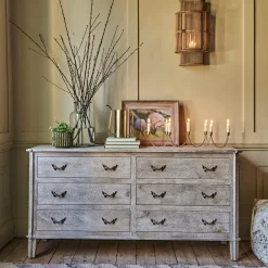 Graham & Green Chantilly Whitewashed Double Chest of Drawers