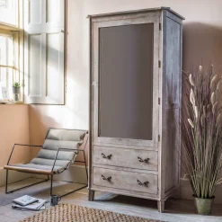 Graham & Green Chantilly Whitewashed Wardrobe