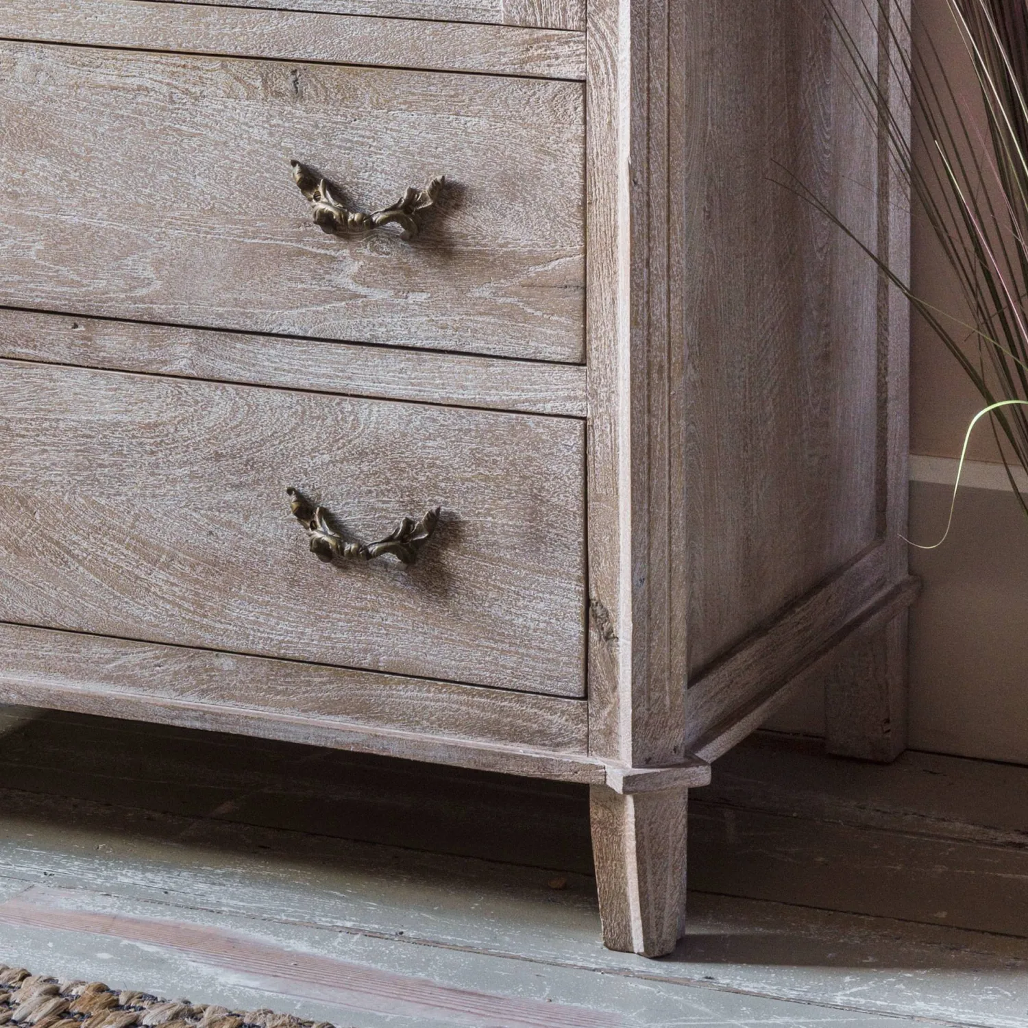 Graham & Green Chantilly Whitewashed Wardrobe