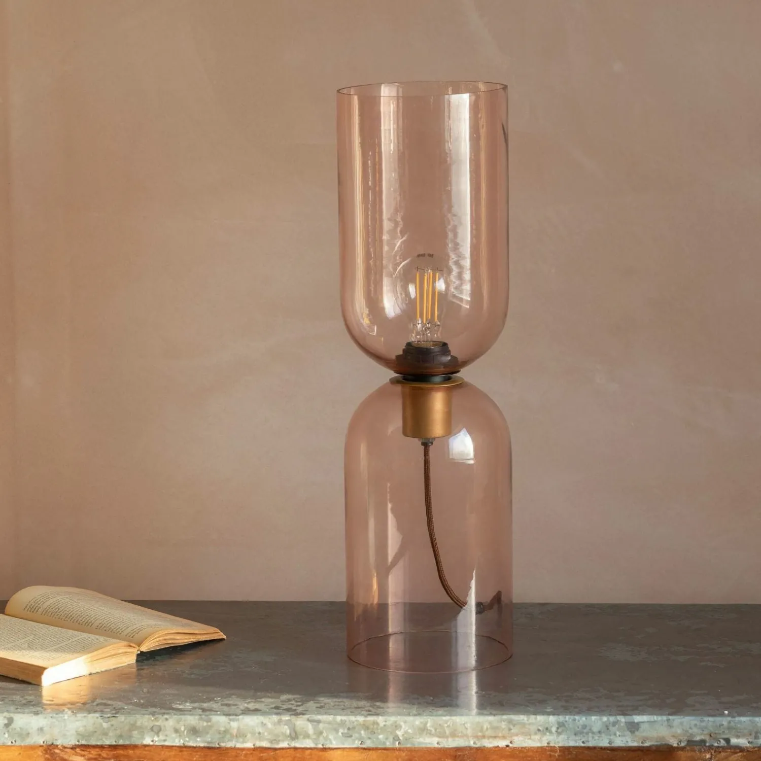 Graham & Green Clarence Glass Table Lamp Rose - Large