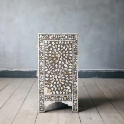 Graham & Green Classic Grey Mother of Pearl Bedside Table