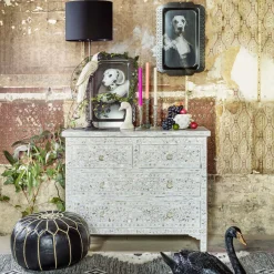 Graham & Green Classic White Mother of Pearl Chest of Drawers