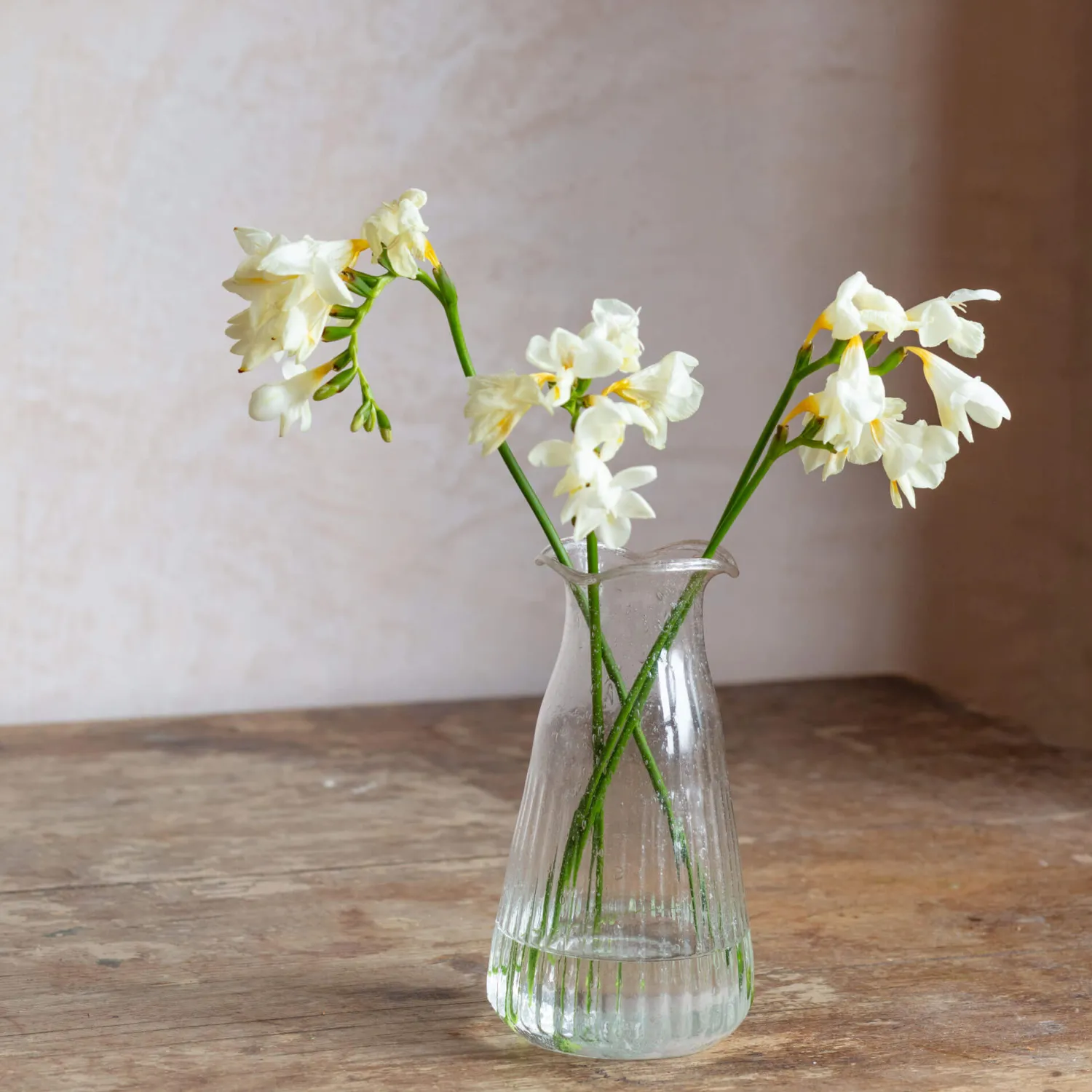 Graham & Green Clear Fluted Glass Vase