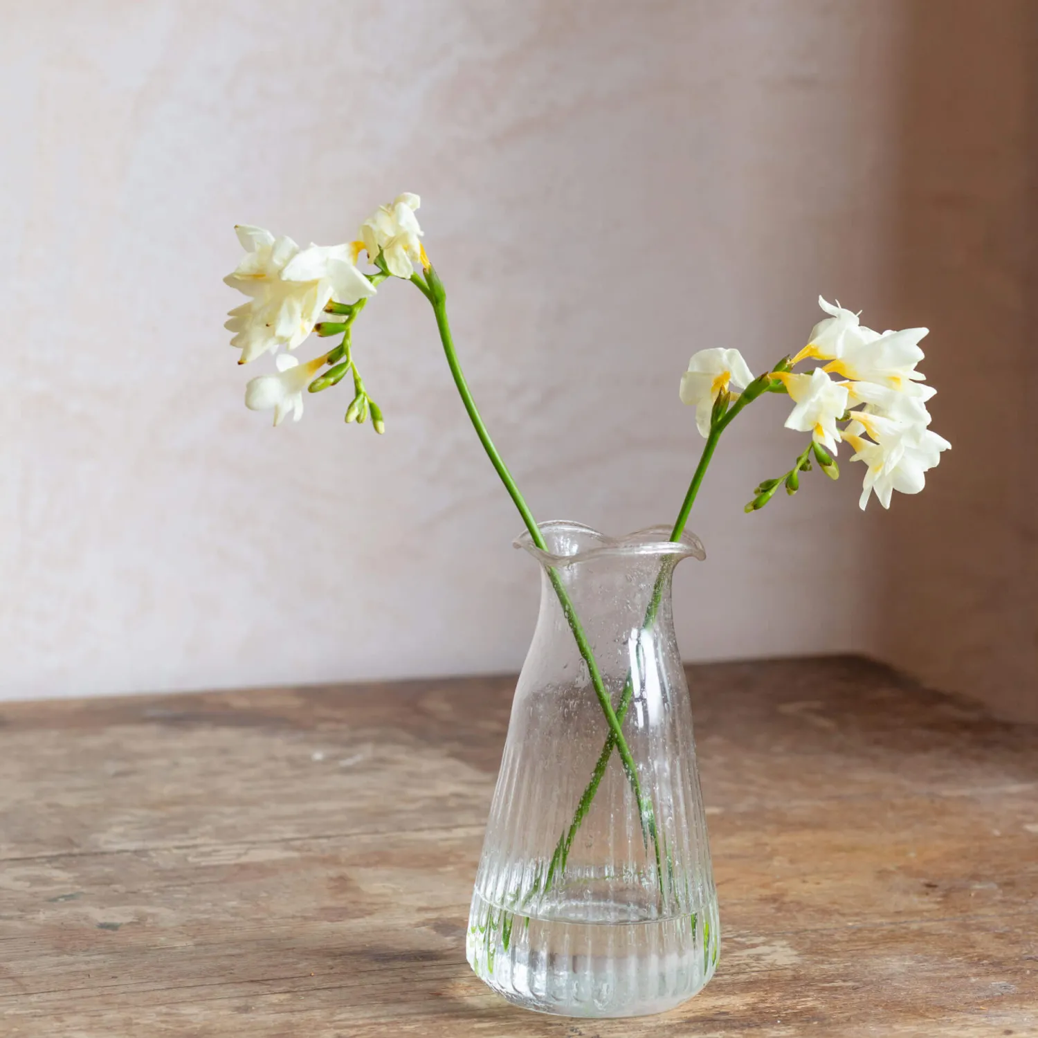 Graham & Green Clear Fluted Glass Vase