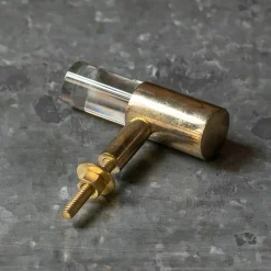 Graham & Green Clear Glass and Brass Knob