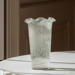 Graham & Green Clear Glass Ruffle Vase
