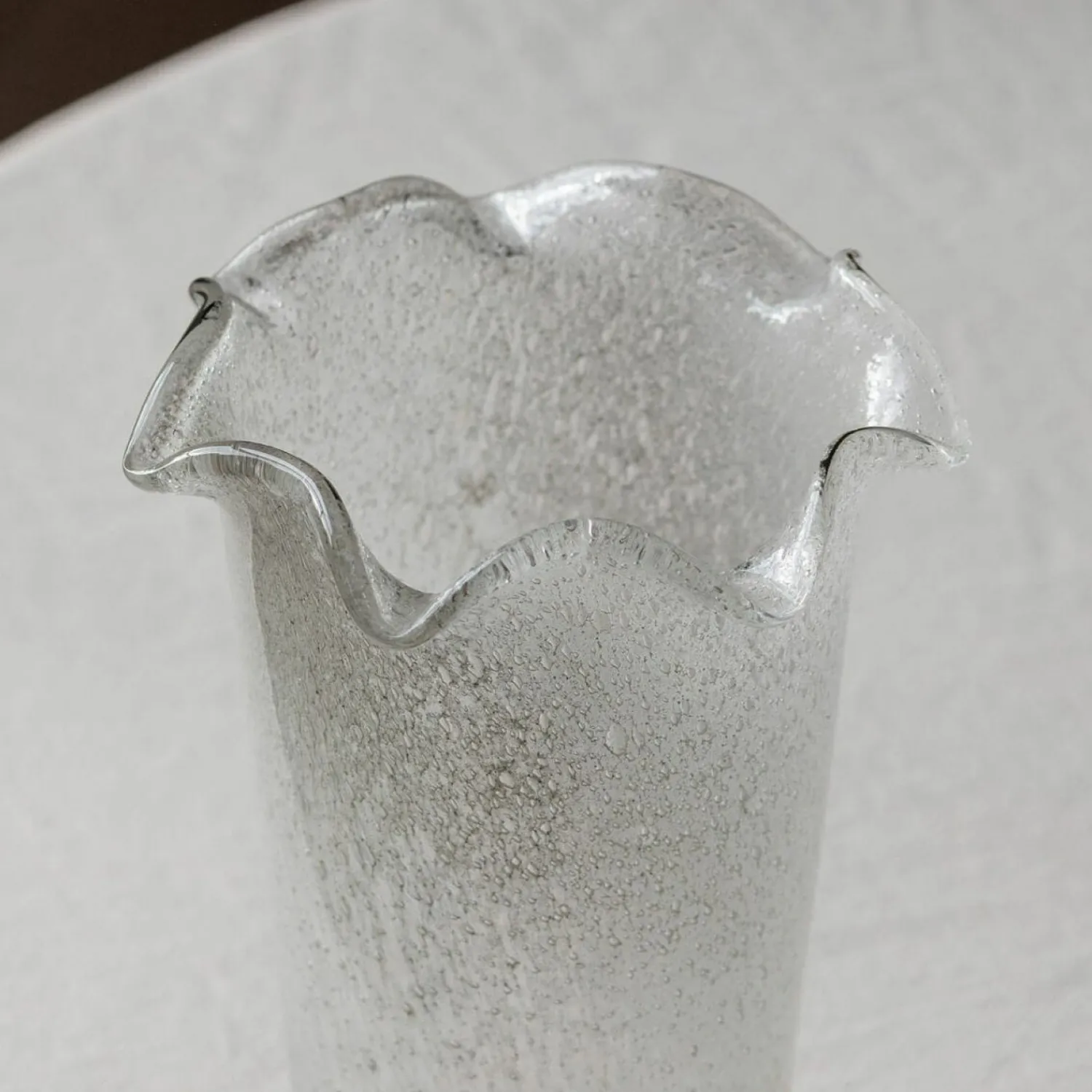 Graham & Green Clear Glass Ruffle Vase