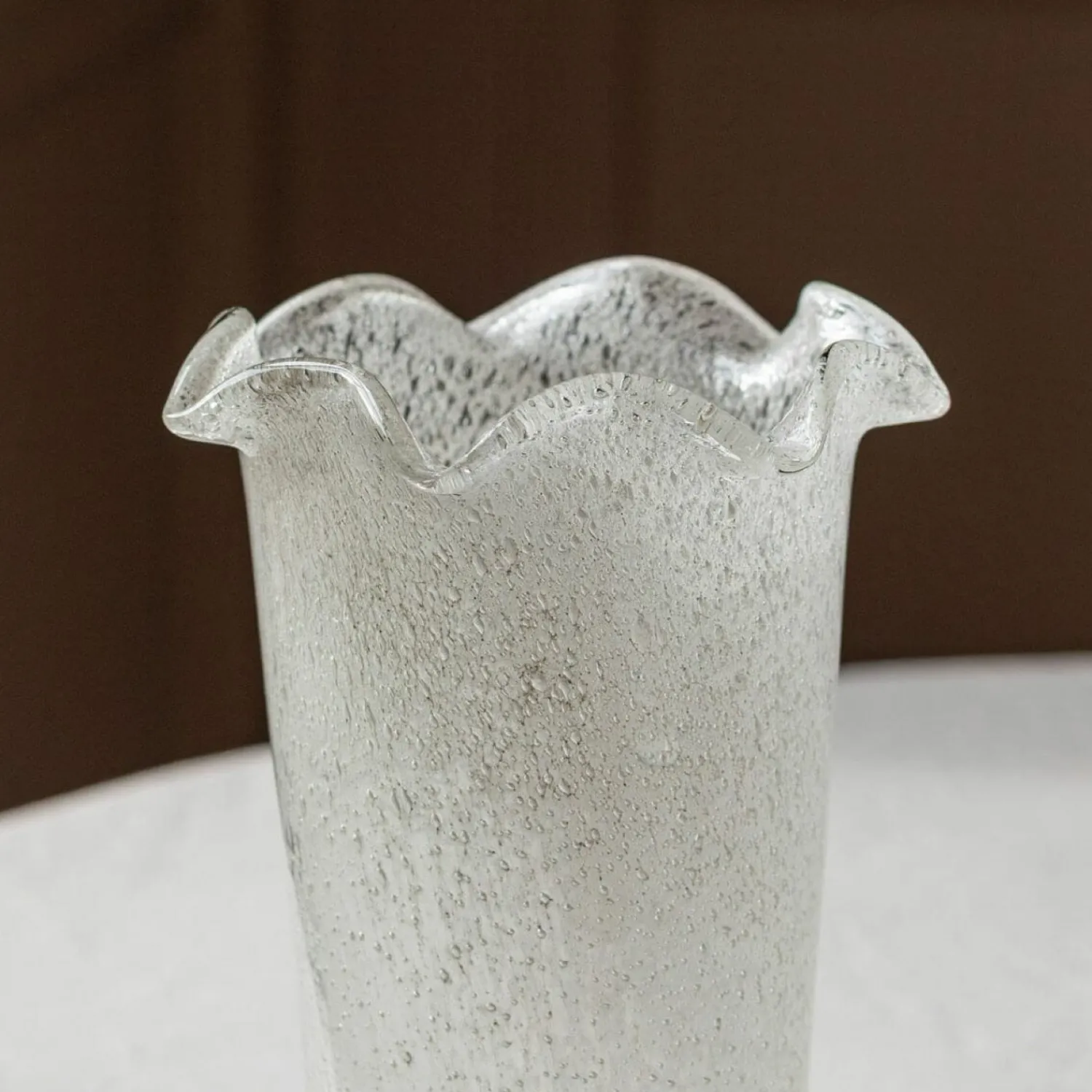Graham & Green Clear Glass Ruffle Vase