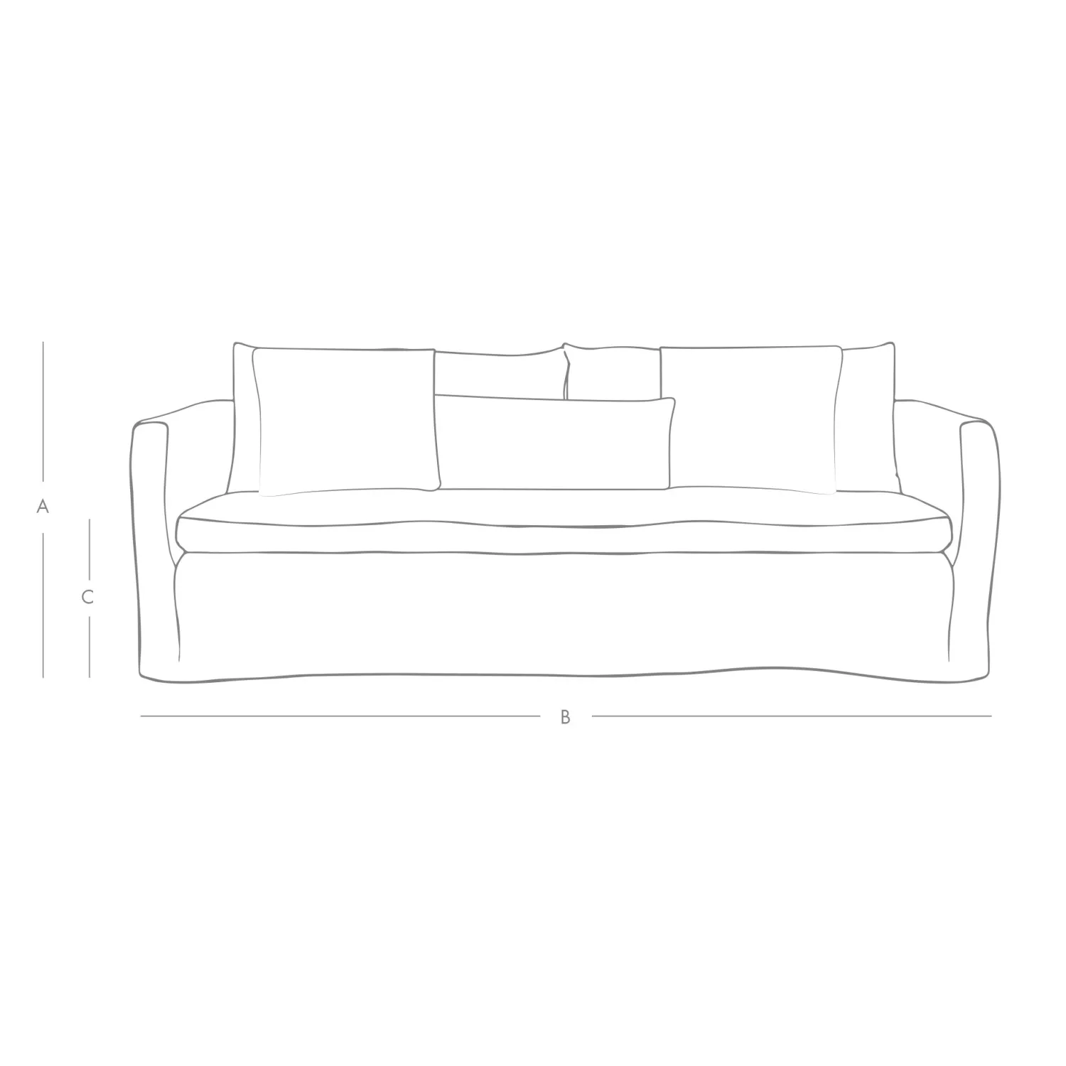 Graham & Green Clementine Natural Belgian Linen Three Seater Sofa