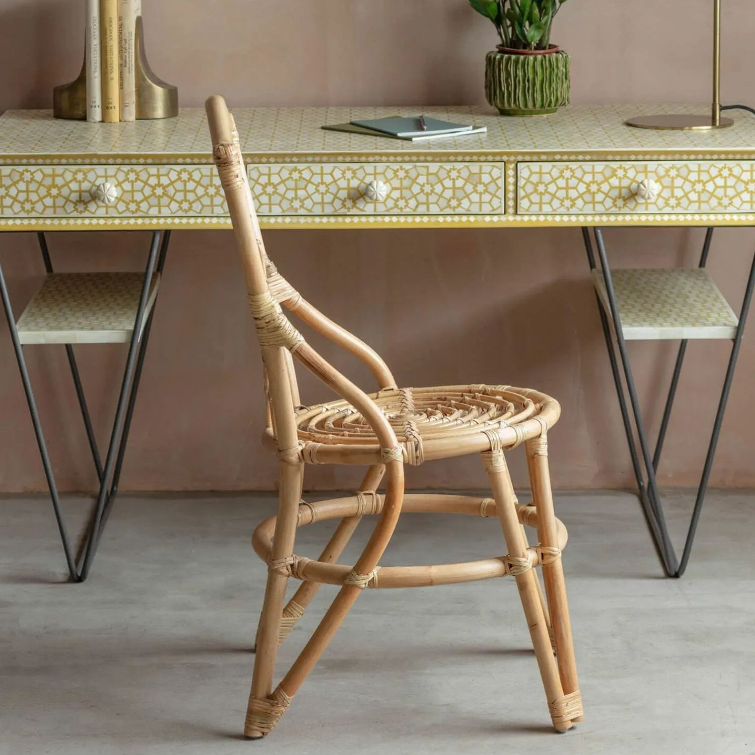 Graham & Green Cole Rattan Cross Dining Chair