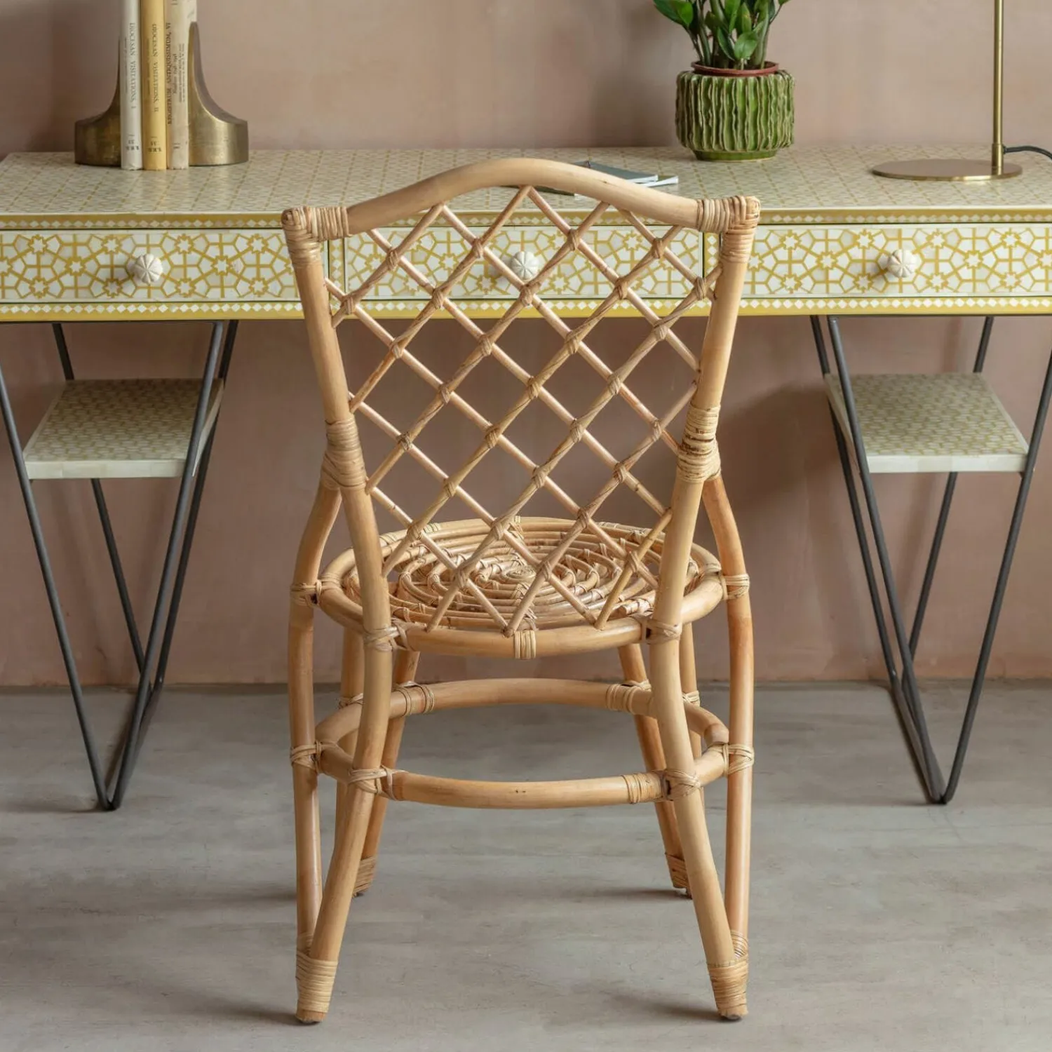 Graham & Green Cole Rattan Cross Dining Chair