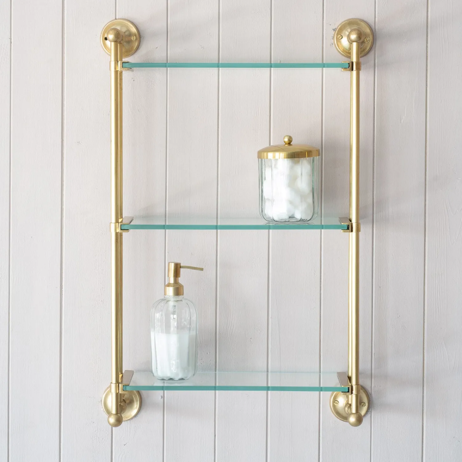Graham & Green Colette Antique Gold Three Tier Wall Shelves