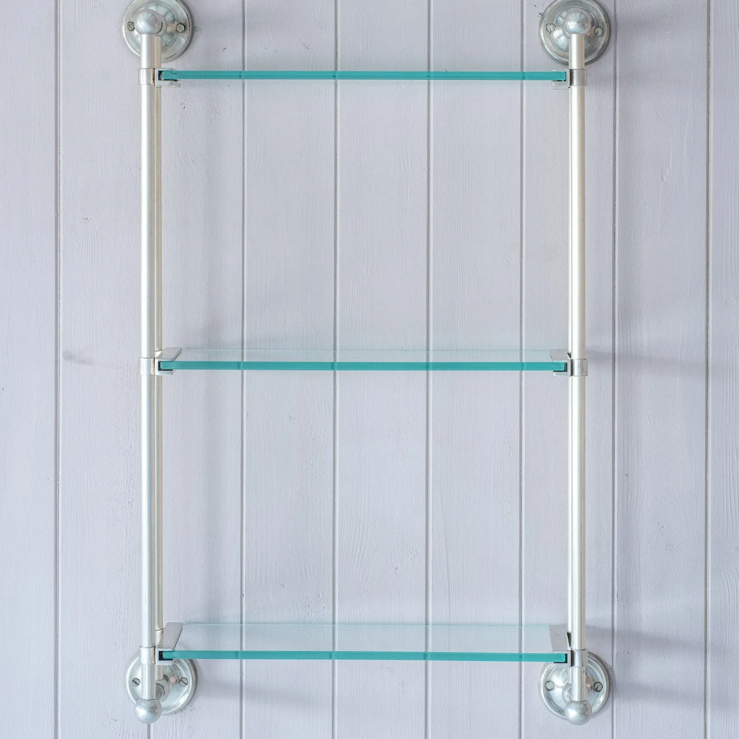 Graham & Green Colette Antique Silver Three Tier Wall Shelves