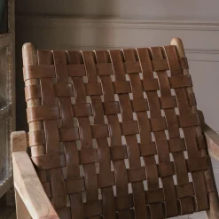 Graham & Green Corey Woven Leather Armchair