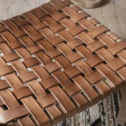 Graham & Green Corey Woven Leather Armchair