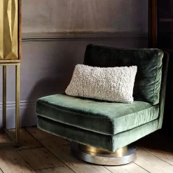 Graham & Green Corinne Green Velvet Swivel Chair