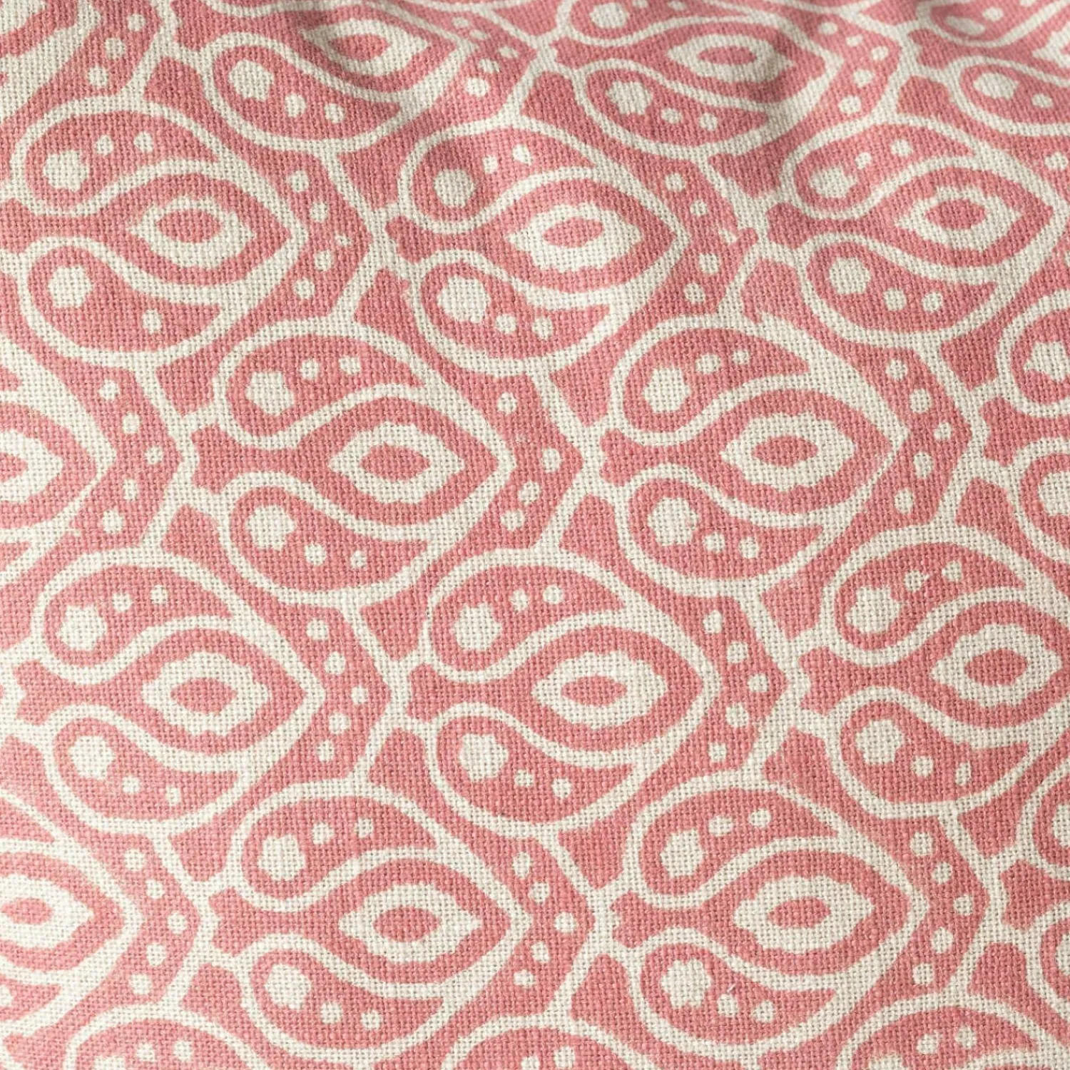 Graham & Green Cotton Block Printed Square Cushions with tassel trim